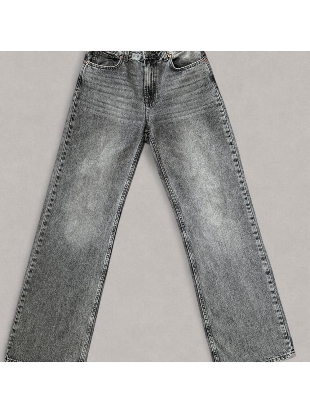 Stradivarius Women's Grey and Black Jeans
